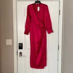 Hot pink dress with sleeves